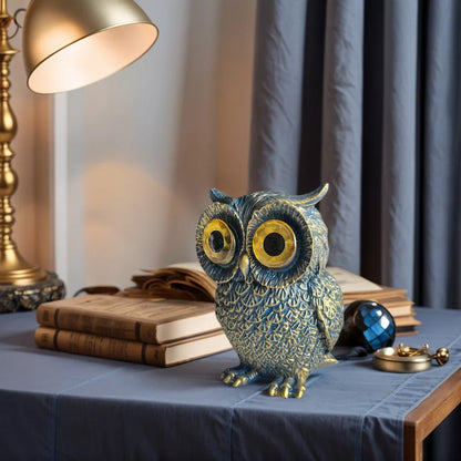 Retro Big-Eyed Owl Resin Figurine