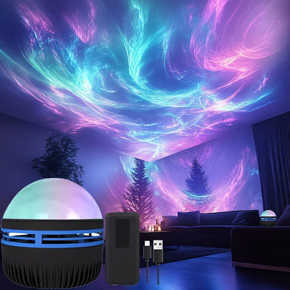 LED Northern Lights Projection Lamp Aurora Borealis USB Remote Color-Changing Light
