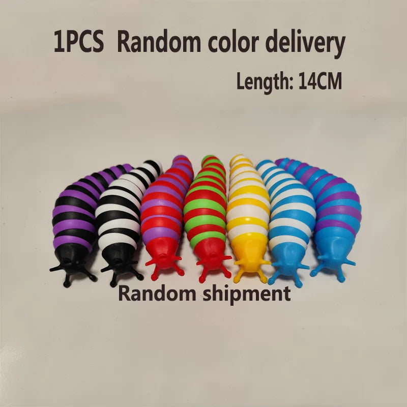 Colorful 3D Slug Fidget Toy | Articulated Sensory Stress Relief for All Ages