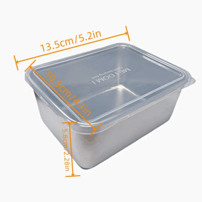 Récipient alimentaire rectangulaire en acier inoxydable pour conserver la fraîcheur, boîte de rangement pour pique-nique, boîte à bento, réfrigérateur, congélateur, assiette de restaurant