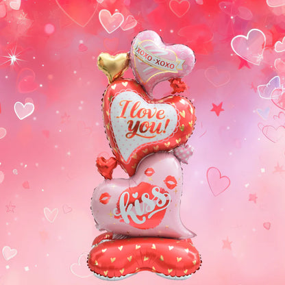 Love Heart Bear Balloon with Stand | Valentine's Day Decor