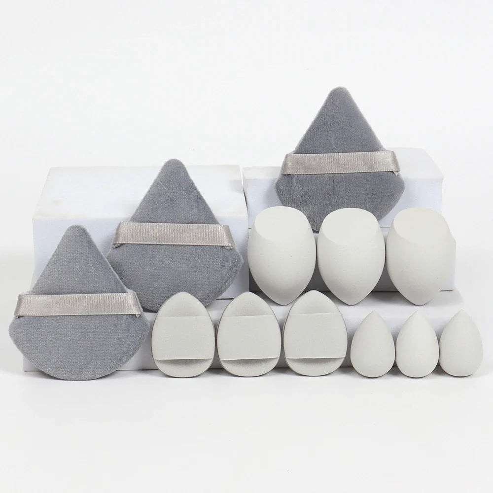 12pcs Makeup Sponge Set | Velvet Triangle Powder Puff for Foundation