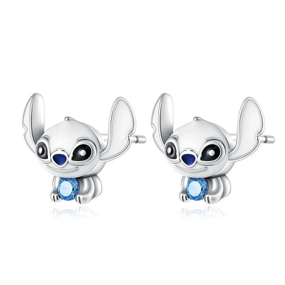925 Silver Cartoon Duck and Teddy Bear Earrings | Cute Animal Stud Earrings for Women