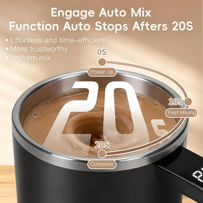 380ml Self Stirring Coffee Mug | IP67 Waterproof Automatic Magnetic Mixing Cup with LCD Display