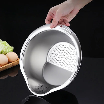 Bol de Lavage de Riz en Acier Inoxydable 304, Passoire à Riz, Passoire à Fruits et Légumes, Ustensiles de Cuisine