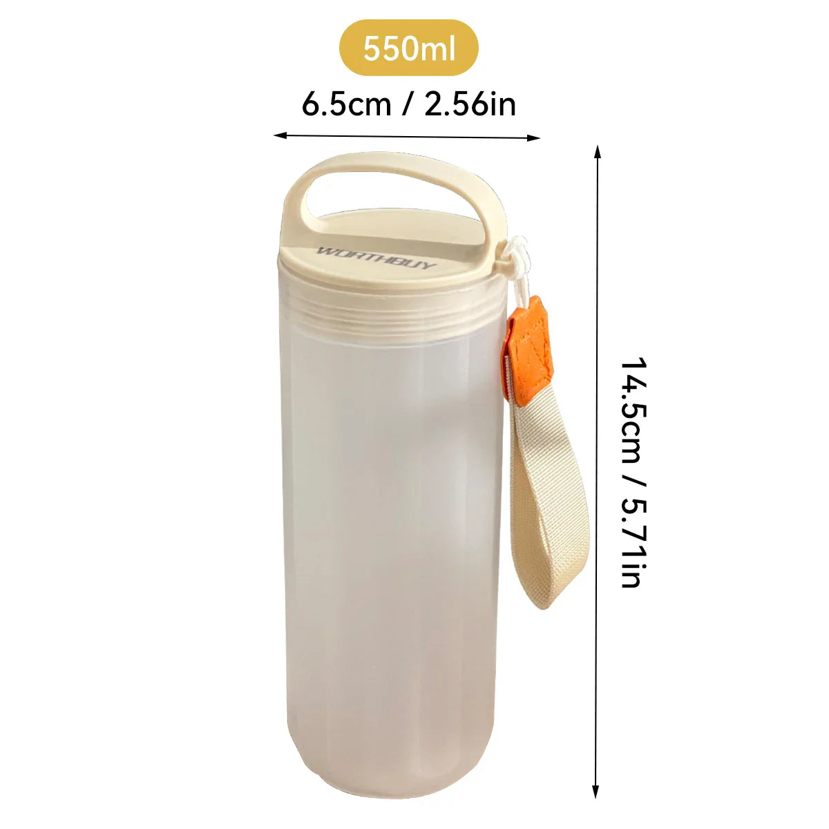 WORTHBUY Portable Plastic Water Bottle | Leak-proof Heat-resistant Tumbler for Travel and Sport