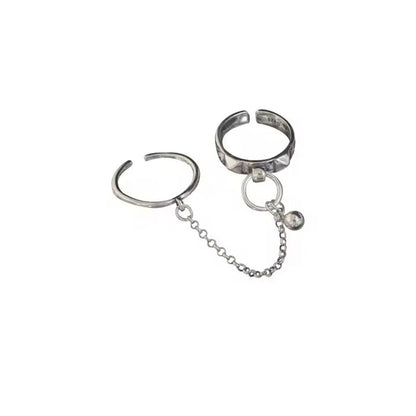 PANJBJ Real 925 Sterling Silver Retro Round Ring | Vintage Fine Jewelry for Women