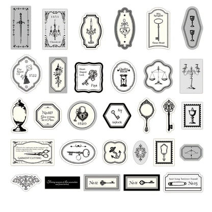Vintage Label Stickers for DIY Crafts | 40-Piece Retro Collection