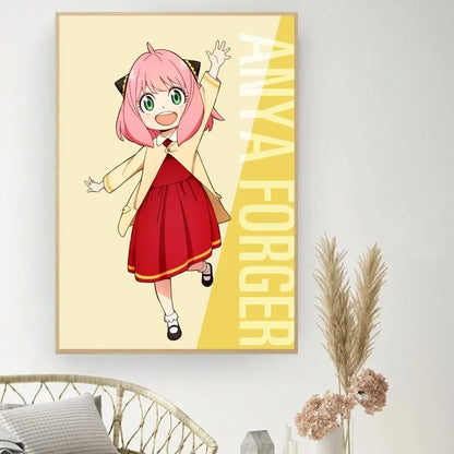 Lienzo clásico retro, anime "Spy X Family", póster impreso en HD, pintura decorativa para el hogar, sala de estar, dormitorio