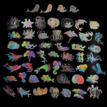 100pcs Cute Cartoon Anime Laser Holographic Stickers Aesthetic Butterfly Decal Scrapbook Laptop Phone Car Funny Sticker for Girl