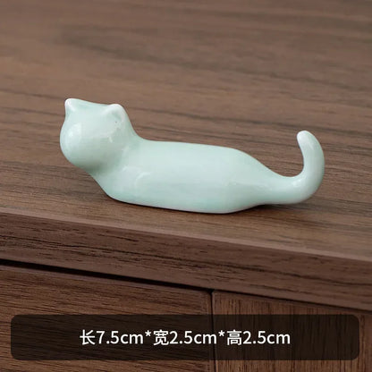 Support de Baguettes en Céramique Style Japonais avec Motif de Chat Mignon, Repose-Baguettes, Porte-Baguettes, Vaisselle, Support de Cuillère