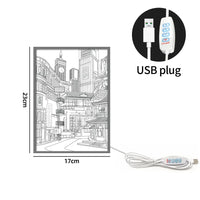 LED Cityscape Night View Light Painting USB Dimmable Wall Art Lamp Home Decor