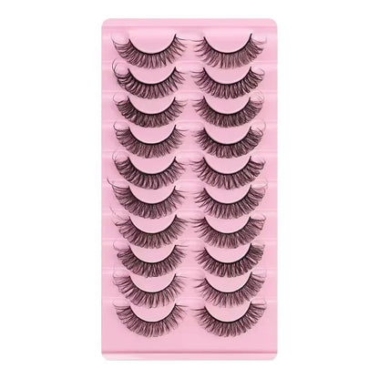 10Pairs 3D Mink Lashes Russian Strip Lash | Dramatic False Eyelashes for Full Volume Look