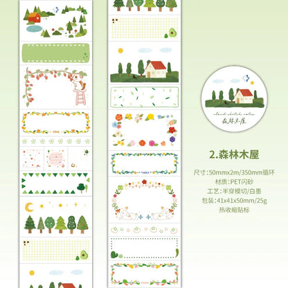 Cute Masking Tape Stickers for Junk Journal | 5x200cm Decorative Craft Tape Roll