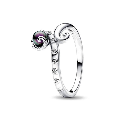 925 Sterling Silver Blue Green Heart Ring | Women's Wedding Band with Zircon