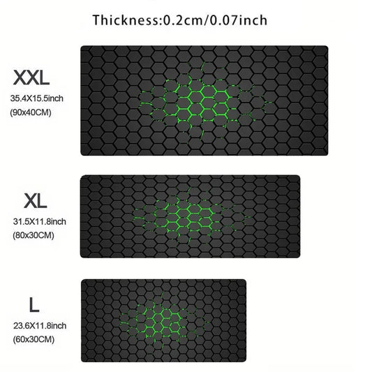 XXL Extended Gaming Mouse Pad Large Desk Mat Keyboard Pad Non-Slip Hexagon Design
