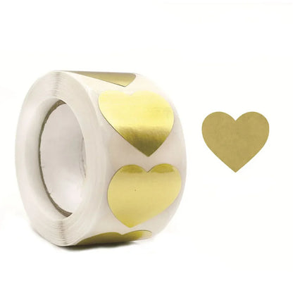 Heart Stickers and Star Stickers Roll | 100-500pcs Thank You Labels for Small Packaging