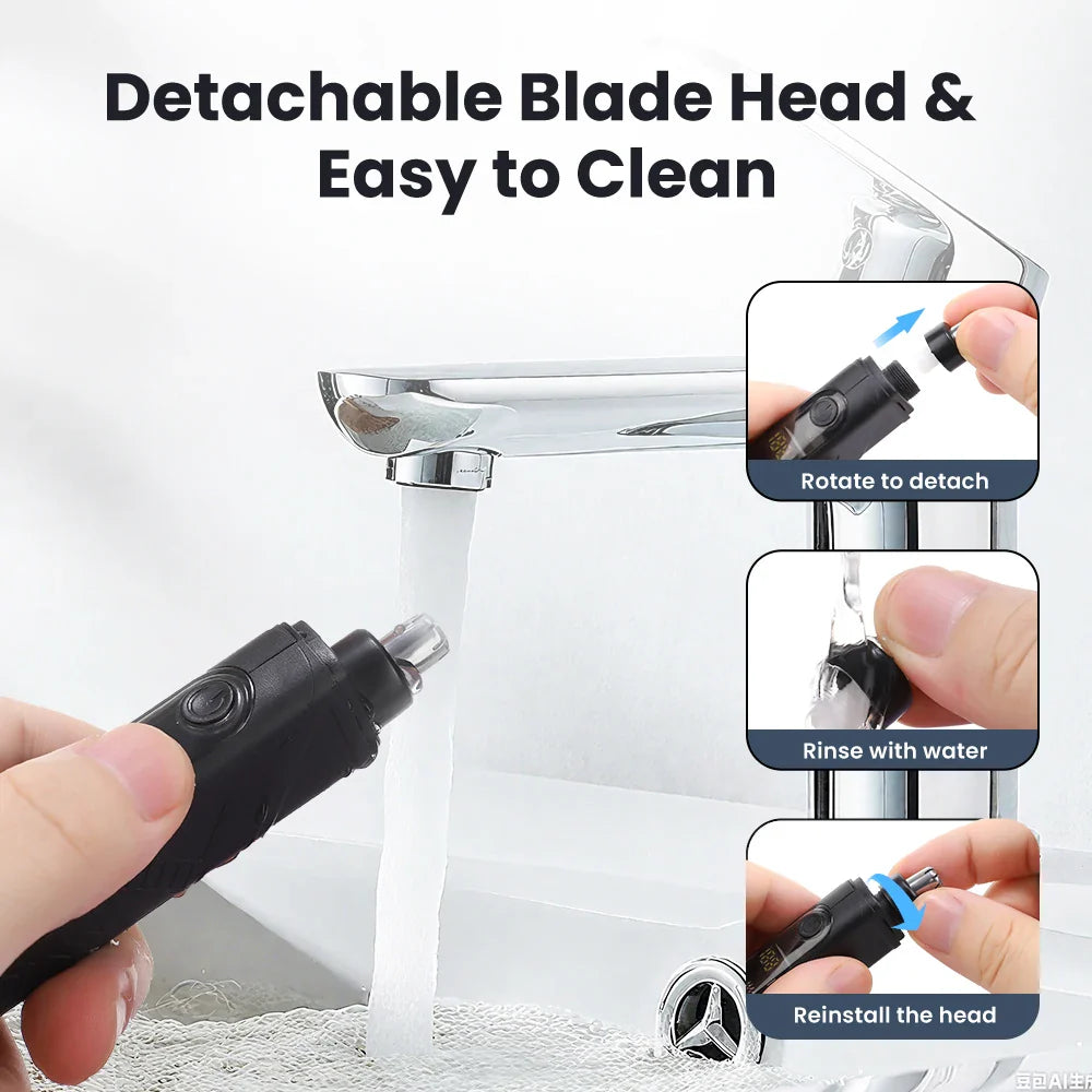 Tondeuse électrique à poils de nez, rechargeable par USB, pour hommes