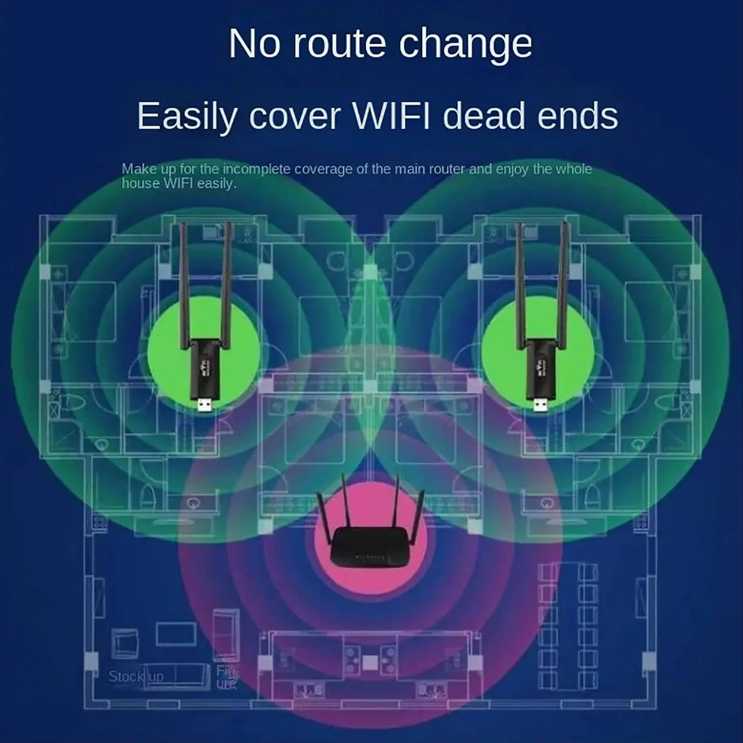 300Mbps WiFi Extender 2.4G USB Signal Booster Long Range Repeater