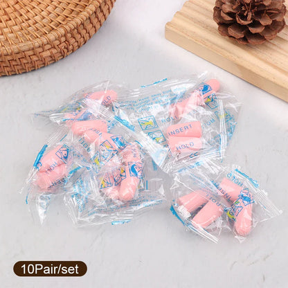 10 Pairs Sponge Earplugs | Noise-Isolating Sleep & Work Earplug Set