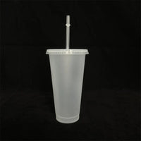 710ml Color Changing Straw Mug | Insulated Reusable Plastic Cup with Lid