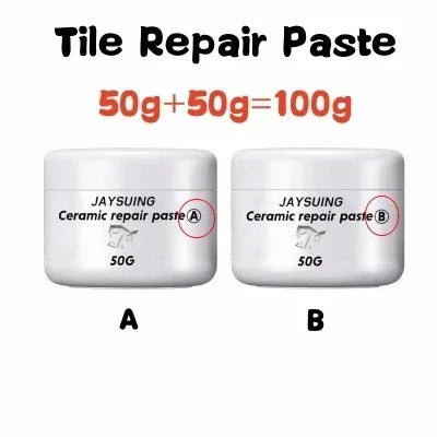2pcs/set White Porcelain Repair Kit | Ceramic Repair Paste for Tubs, Tiles, Toilets, and Sinks