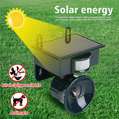 Solar Powered Bird Repeller Motion Sensor Ultrasonic Bird Deterrent