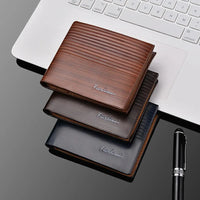 Men's Slim PU Leather Wallet | Business Card Holder with Multiple Slots