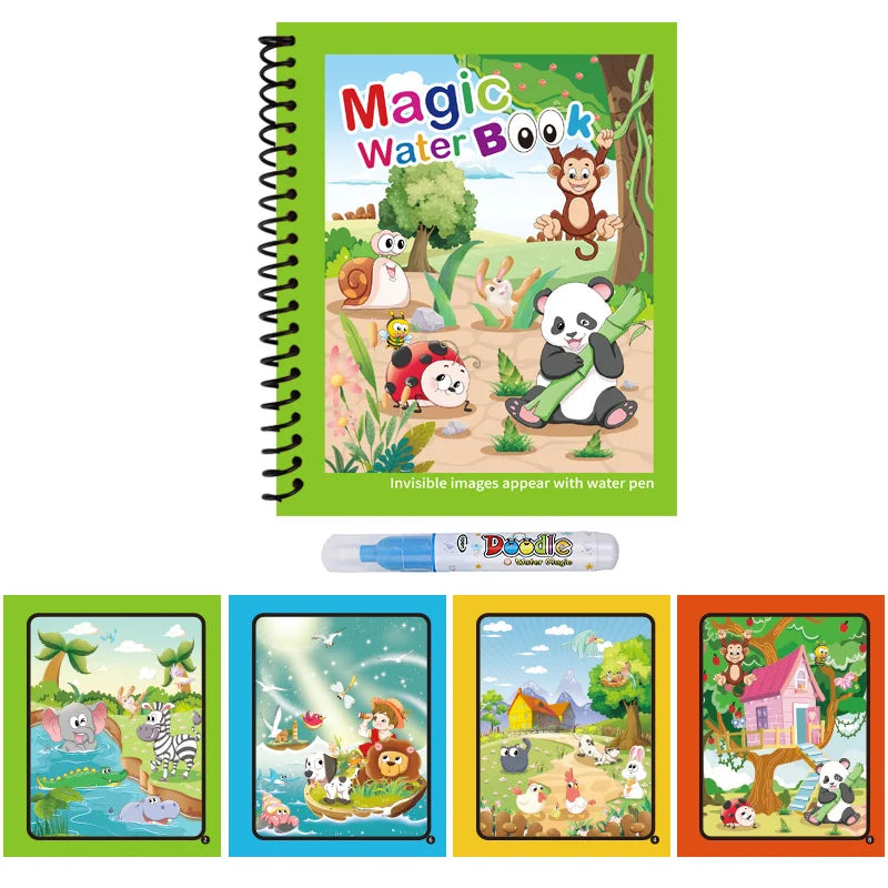 Reusable Water Drawing Book for Kids | Mess-Free Magic Coloring Pad