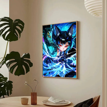 Zenless Zone Zero Hoshimi Miyabi Poster Impression Murale Autocollante Étanche Décoration Esthétique pour Chambre à Coucher, Bar, Maison