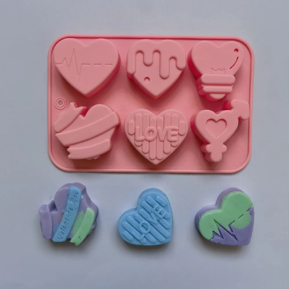55 Piece Small Heart Shaped Silicone Cake Mold | Heart Chocolate Pastry Molds for DIY Baking