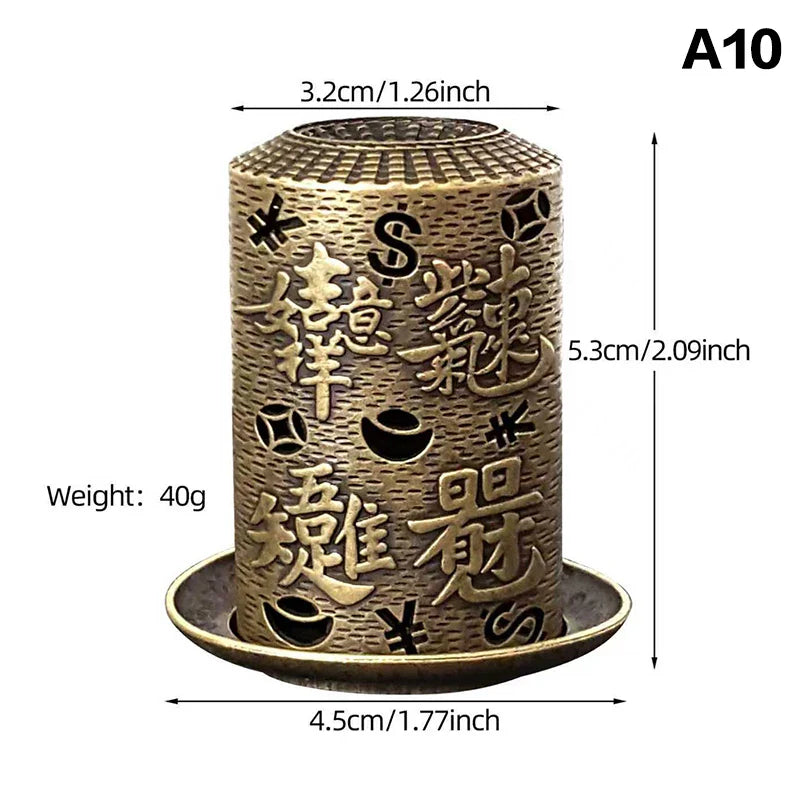 Alloy Lucky Incense Burner Bowl Incense Holder With Handle | Ancient Style Yoga Meditation Home Office Decor