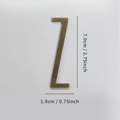 Bronze Self Adhesive House Number Metal English Alphabet Letters for Apartment Room Door Plate Table Mailbox Number Stickers 7cm