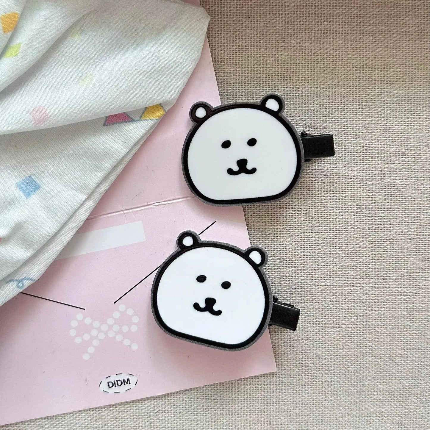 Cute Heart Bear Duckbill Hair Clip | Seamless Bangs Clip for Girls