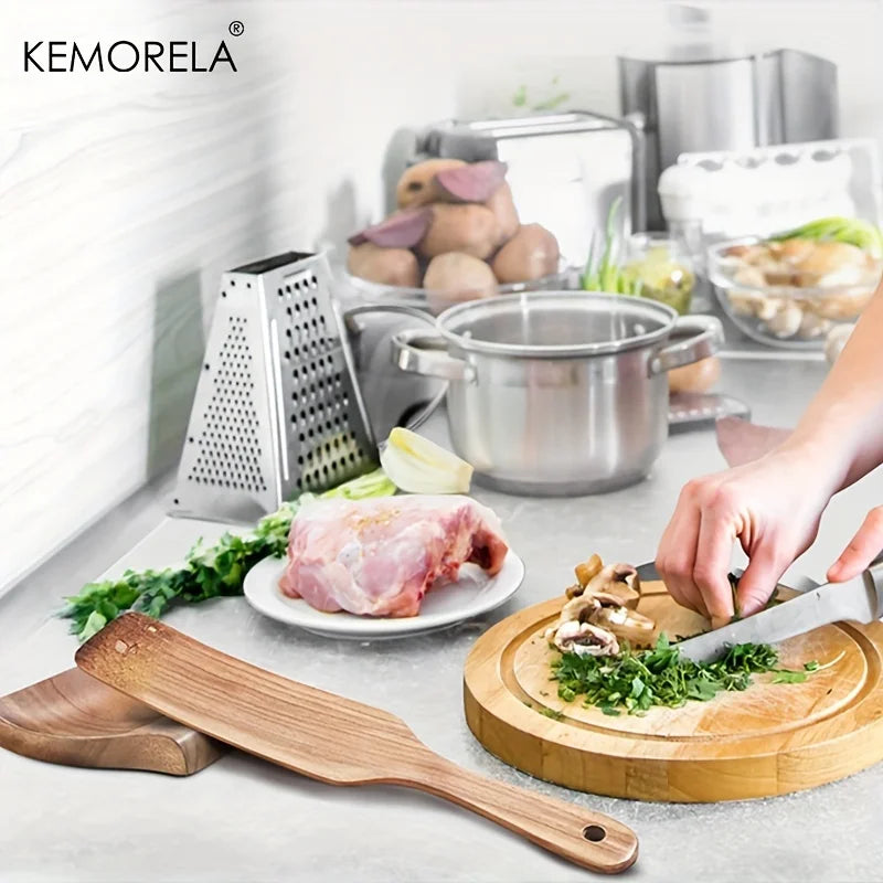 KEMORELA 1PCS Support en Bois Cuillère Ustensile Cuisine Support de Cuillère en Bois Spatule de Cuisson Clips Support Ustensile en Bois