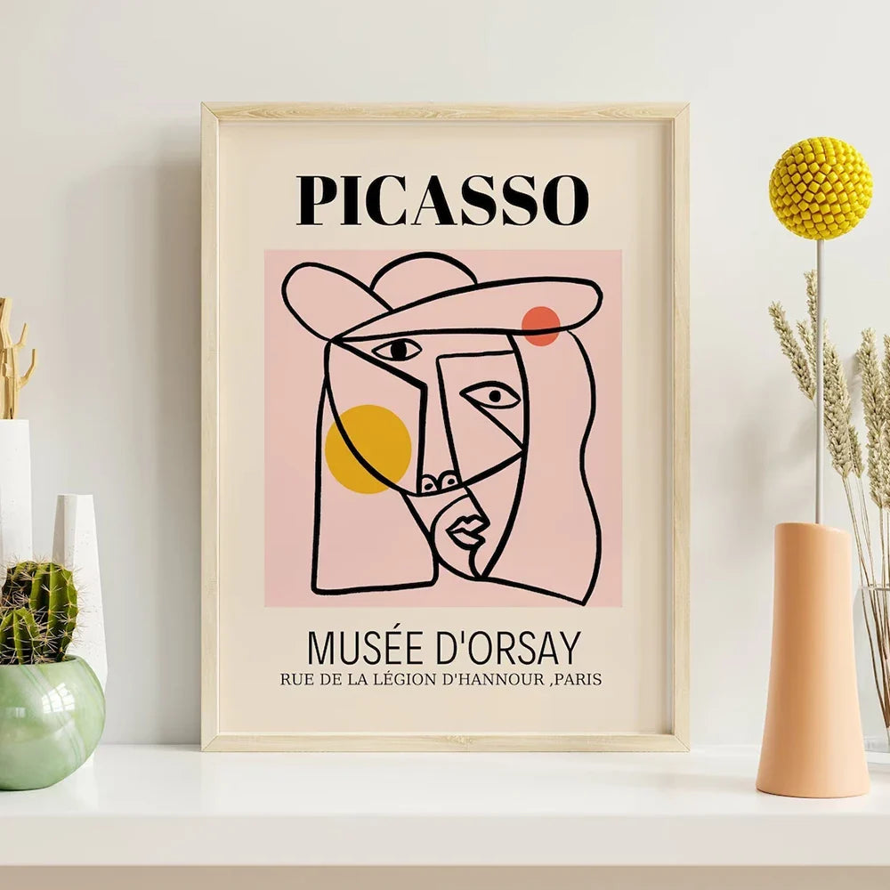Tableaux muraux de galerie moderne Picasso Andy Warhol Peinture sur toile murale orange Affiches pour la décoration intérieure du salon