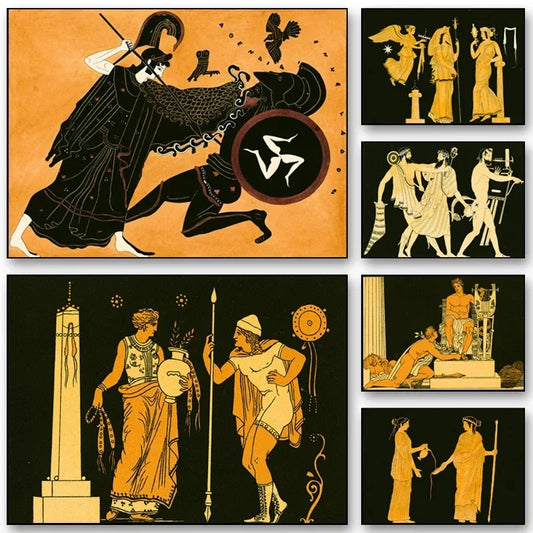 Classic Vintage Wall Art Like Ancient Greek Mythology, Ancient Life, HD Canvas Print Poster. Home Living Room Bedroom Decoration