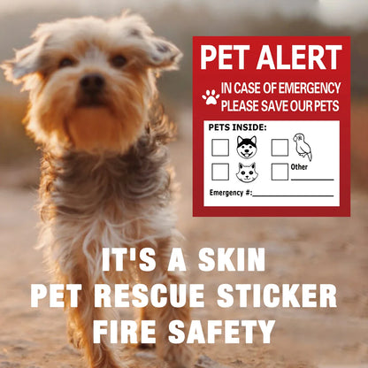 Pet Alert Stickers | Emergency Pet Rescue Window Decals (4 Pack)