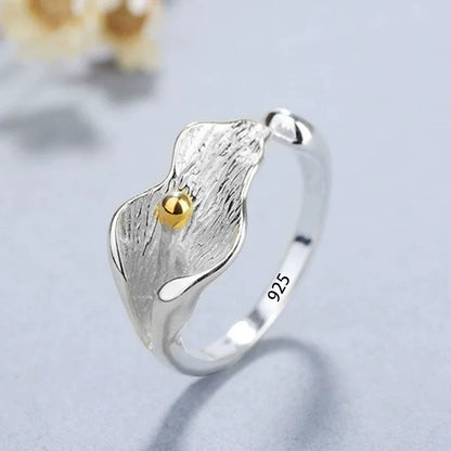 PANJBJ Real 925 Sterling Silver Retro Round Ring | Vintage Fine Jewelry for Women