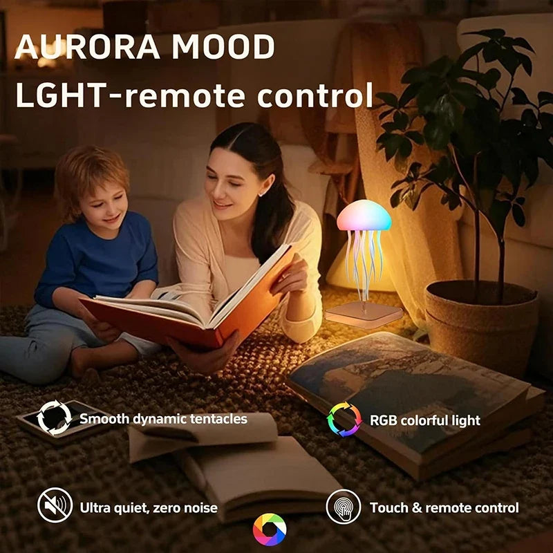 LED Jellyfish Lamp 9 Tentacles Color Changing Remote Night Light Ultra Battery