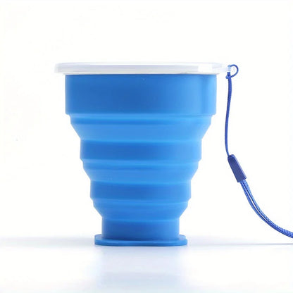 Silicone Collapsible Travel Water Cup | Portable Camping Mug with Lid