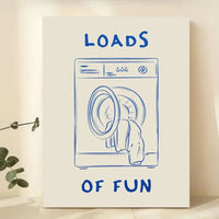 Loads Of Fun Laundry Room Canvas Retro Wall Art Prints Canvas Painting Poster Picture For Living Room Home Decor