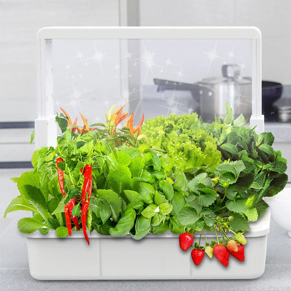 Hydroponic Growing System 15 Pod Indoor Garden Full Spectrum LED Smart Kit