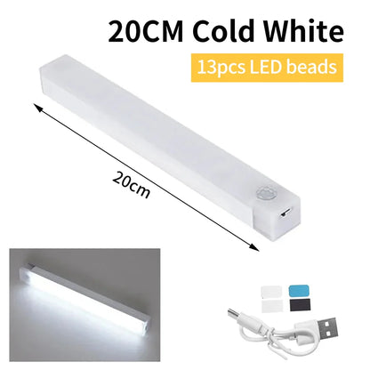 Rechargeable LED Motion Sensor Night Light | Magnetic Strip Light for Cabinet Bedside Closet