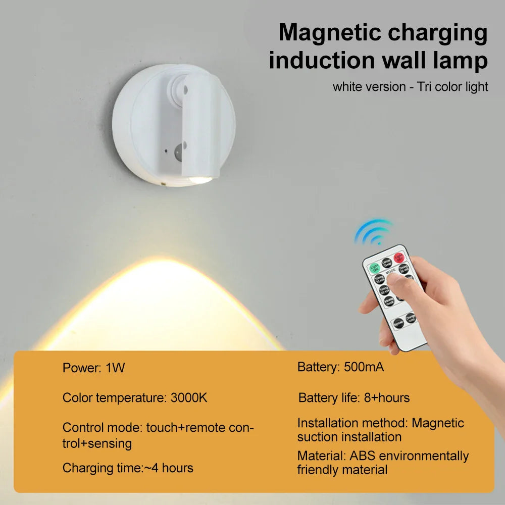 LED Light Magnetic USB Rechargeable Wall Light | Dimmable Reading Spotlight