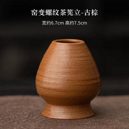 Soporte de bambú para batidor de té Matcha Chasen, espiral de cambio de horno japonés, molinillo, accesorios para el té, juego de té
