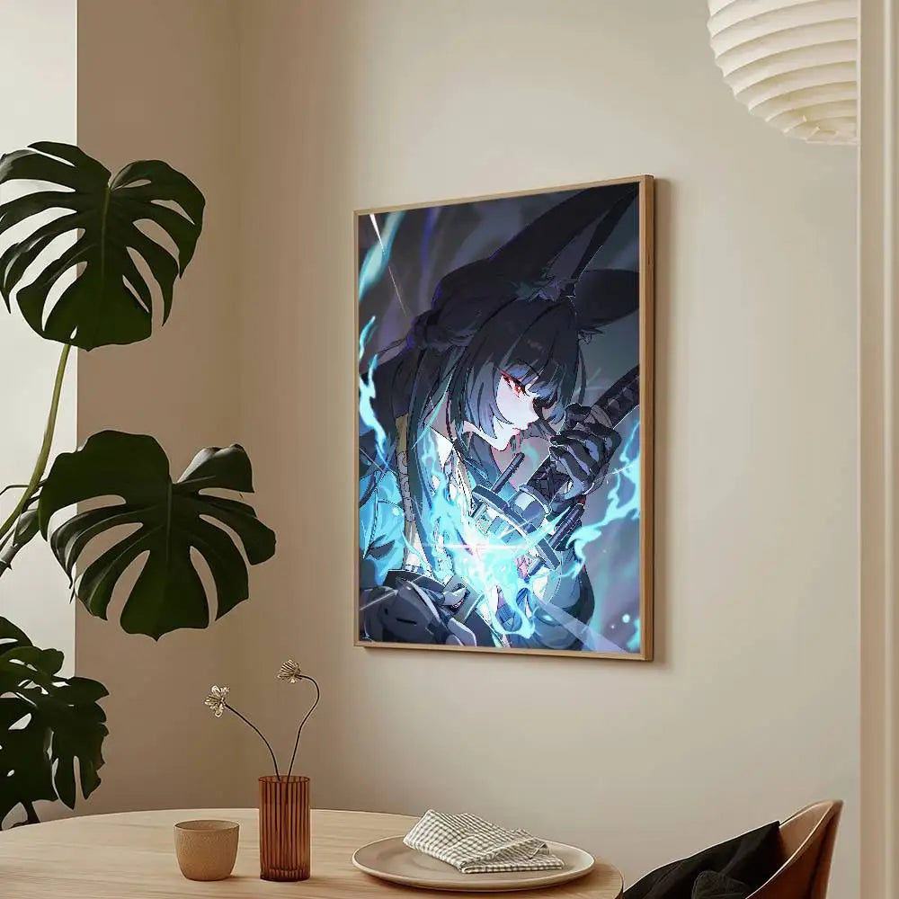 Zenless Zone Zero Hoshimi Miyabi Poster Impression Murale Autocollante Étanche Décoration Esthétique pour Chambre à Coucher, Bar, Maison