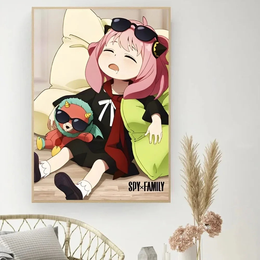 Lienzo clásico retro, anime "Spy X Family", póster impreso en HD, pintura decorativa para el hogar, sala de estar, dormitorio
