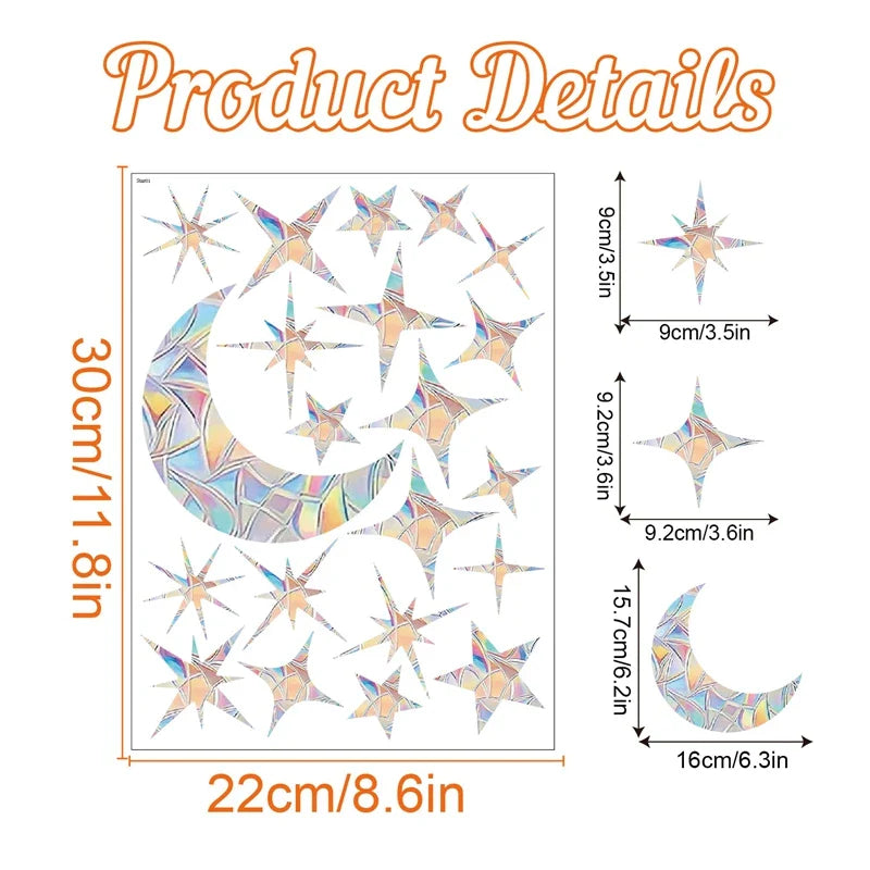 Rainbow Suncatcher Window Stickers | PVC Cat Butterfly Prism Glass Decal