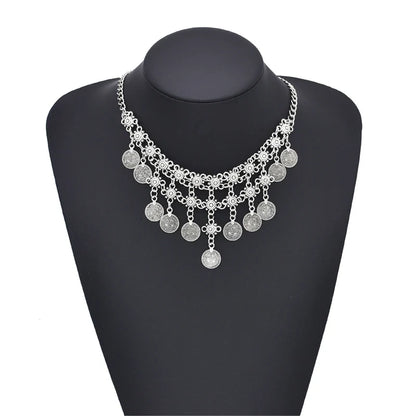 Vintage Coin Tassel Necklace | Bohemian Ethnic Charm Choker for Women
